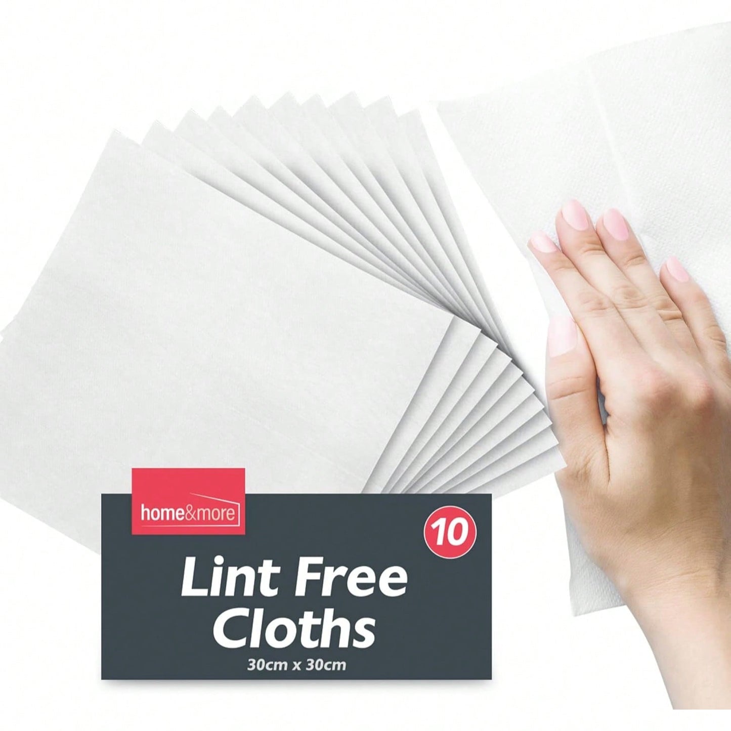SOL 10pk Lint Free Cloths For Oiling Wood, 30x30cm Cleaning Cloths, Reusable, Soft, Durable, And Scratch-Free, Perfect For Screen Cleaning, Glass And Dust Removal, Ideal For Home, Office And Car Use