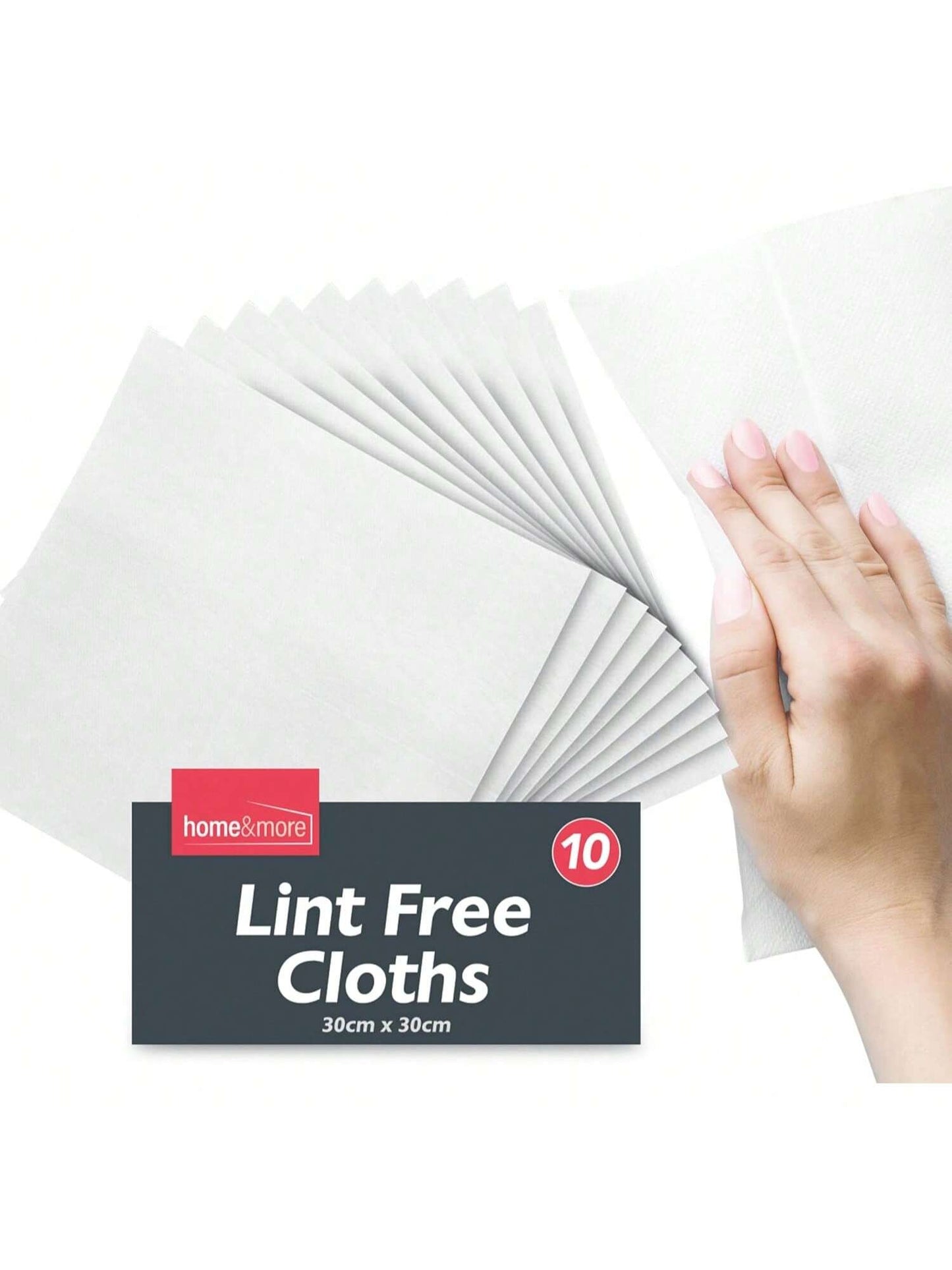 SOL 10pk Lint Free Cloths For Oiling Wood, 30x30cm Cleaning Cloths, Reusable, Soft, Durable, And Scratch-Free, Perfect For Screen Cleaning, Glass And Dust Removal, Ideal For Home, Office And Car Use