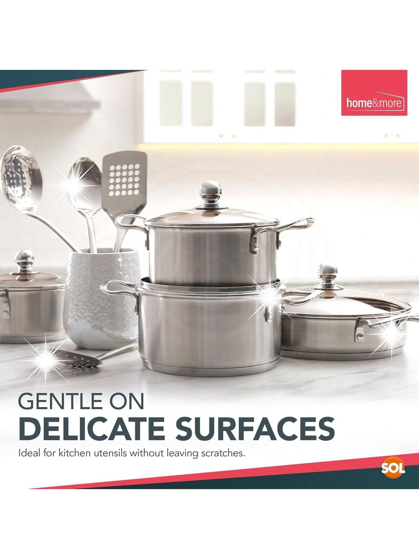 SOL 4 Pack Heavy Duty Silicone Washing Up Sponges – 7.8 X 12 Cm Reusable Non-Scratch Kitchen Sponge For Cleaning Pots, Pans And Dishes – Durable Quick-Drying Multipurpose Scrub In Vibrant Colours