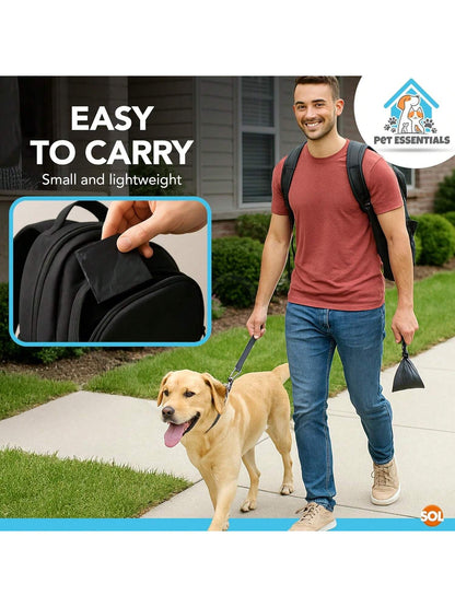 SOL 100pk Dog Poo Bags With Tie Handles - 31.5cm X 18.7cm Leak-Proof And Durable Dog Bags For Poop, Easy To Use And Carry, Perfect For Daily Walks, Travel, And Clean Waste Disposal