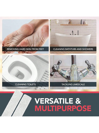 [2 Pack] SOL Pumice Stone For Toilet, 23.5cm Toilet Pumice Cleaning Stone With Handle For Easy Reach, Removes Hard Water Stains, Limescale & Rust From Toilet, Bathroom, Porcelain & Ceramic