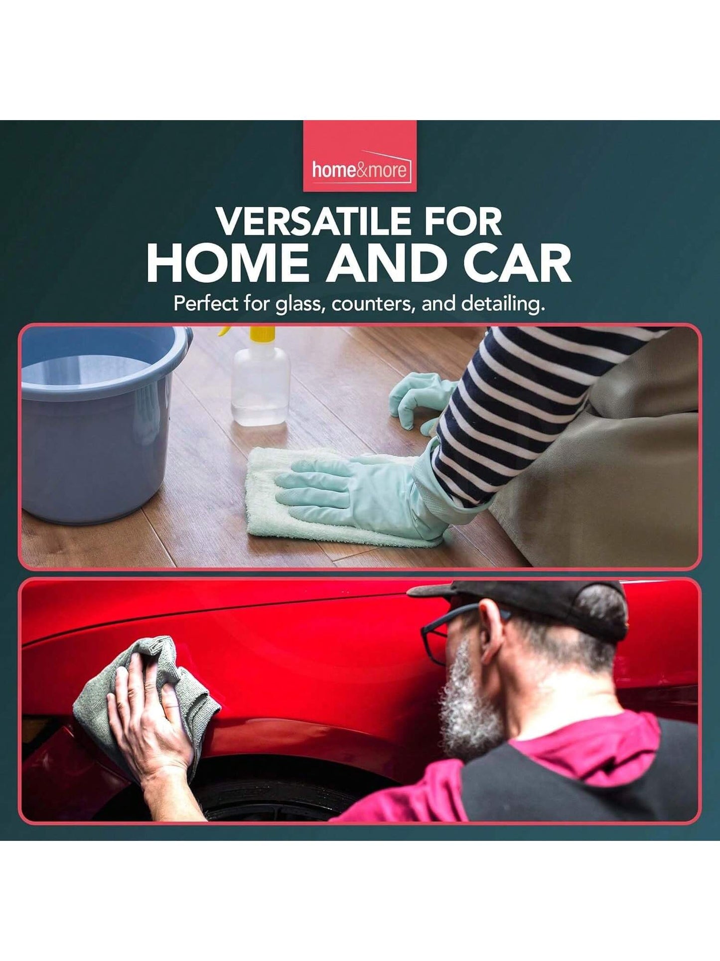 SOL 40pk Microfibre Cloths In Dispensers For Tidy Storage, Multipurpose Cleaning Cloths For Home, Kitchen & Car, Reusable, Absorbent, Streak-Free Cleaning Polishing Windows Surfaces (2 X 20pk)