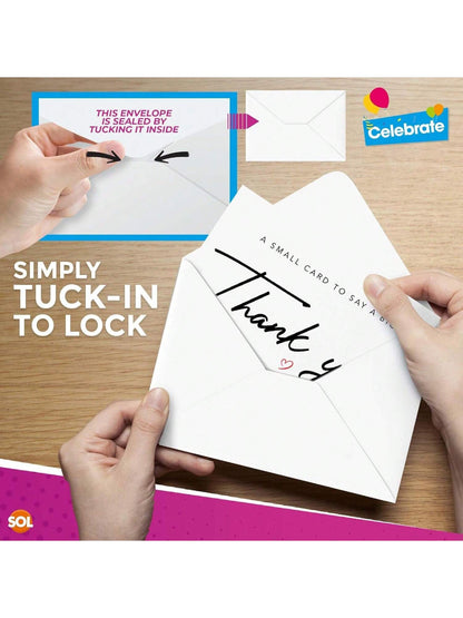 SOL 18pc Thank You Cards Multipack With Envelopes - Premium 250 GSM White Cardstock - A6 Small Size, Blank Inside. Bulk Pack For Wedding, Business, Greeting, Bridesmaid, Easter, Teacher Appreciation.