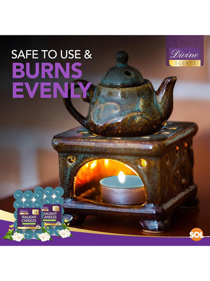 SOL 30pk Tea Light Candles Mountain Spring – 3.5 Hour Burn Time, Scented Tea Lights With A Refreshing Fragrance - Ideal For Home, Relaxation, Romantic Dinners, Weddings, Festive Decor, Cosy Evenings