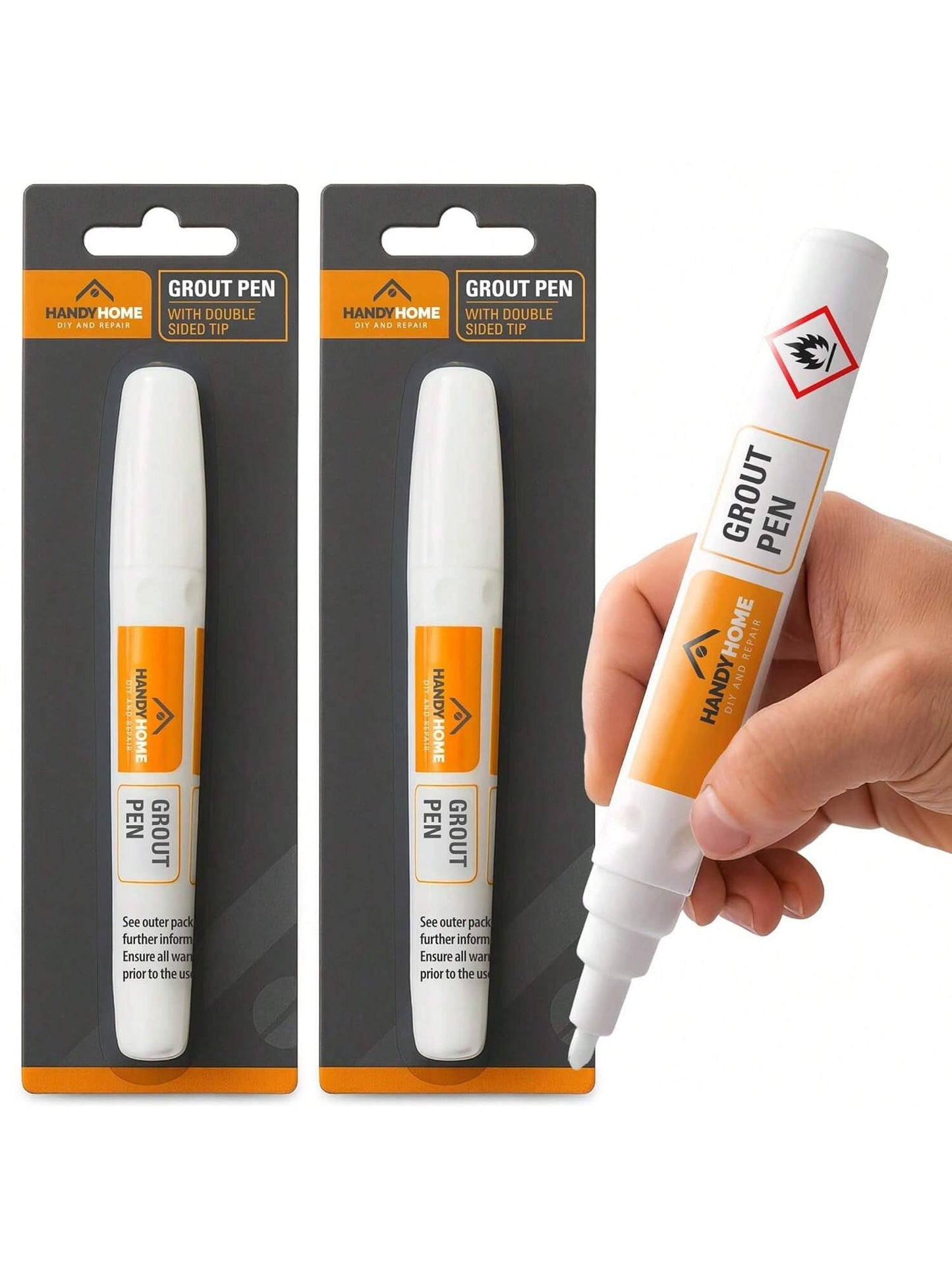 SOL 2pk Grout Pen – Tile Marker For Refreshing Grout Lines – Easy To Use Reviver For Bathroom, Kitchen, Wall And Floor Tiles – Quick Drying Coverage For A Clean And Neat Finish