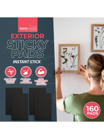 SOL 160pk Exterior Sticky Pads – 2x2cm Heavy Duty Double-Sided Adhesive Mounting Pads – Strong, Weatherproof, And Versatile For DIY Projects, Home, Office, Car, Wall Fixing, And Outdoor Applications