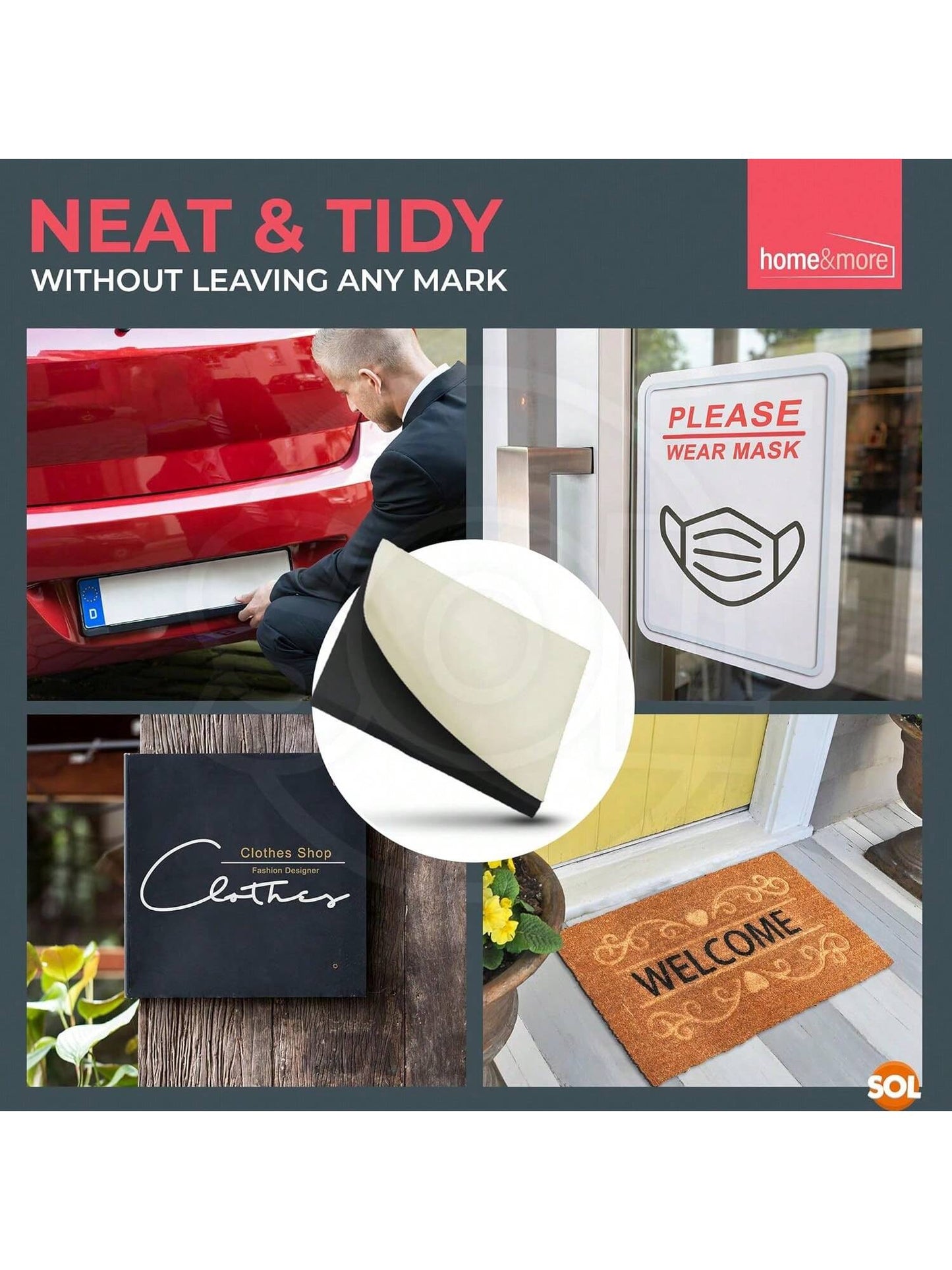 SOL 160pk Exterior Sticky Pads – 2x2cm Heavy Duty Double-Sided Adhesive Mounting Pads – Strong, Weatherproof, And Versatile For DIY Projects, Home, Office, Car, Wall Fixing, And Outdoor Applications