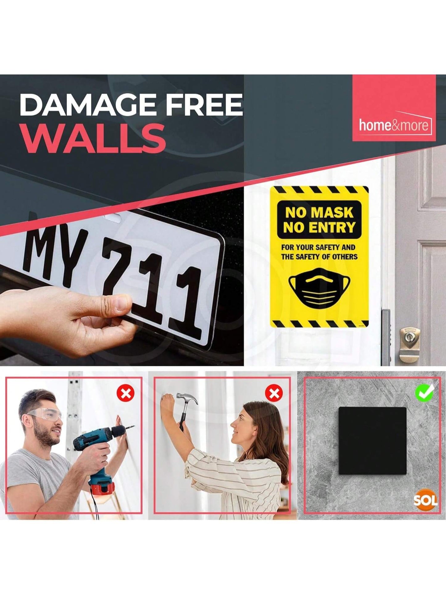 SOL 160pk Exterior Sticky Pads – 2x2cm Heavy Duty Double-Sided Adhesive Mounting Pads – Strong, Weatherproof, And Versatile For DIY Projects, Home, Office, Car, Wall Fixing, And Outdoor Applications