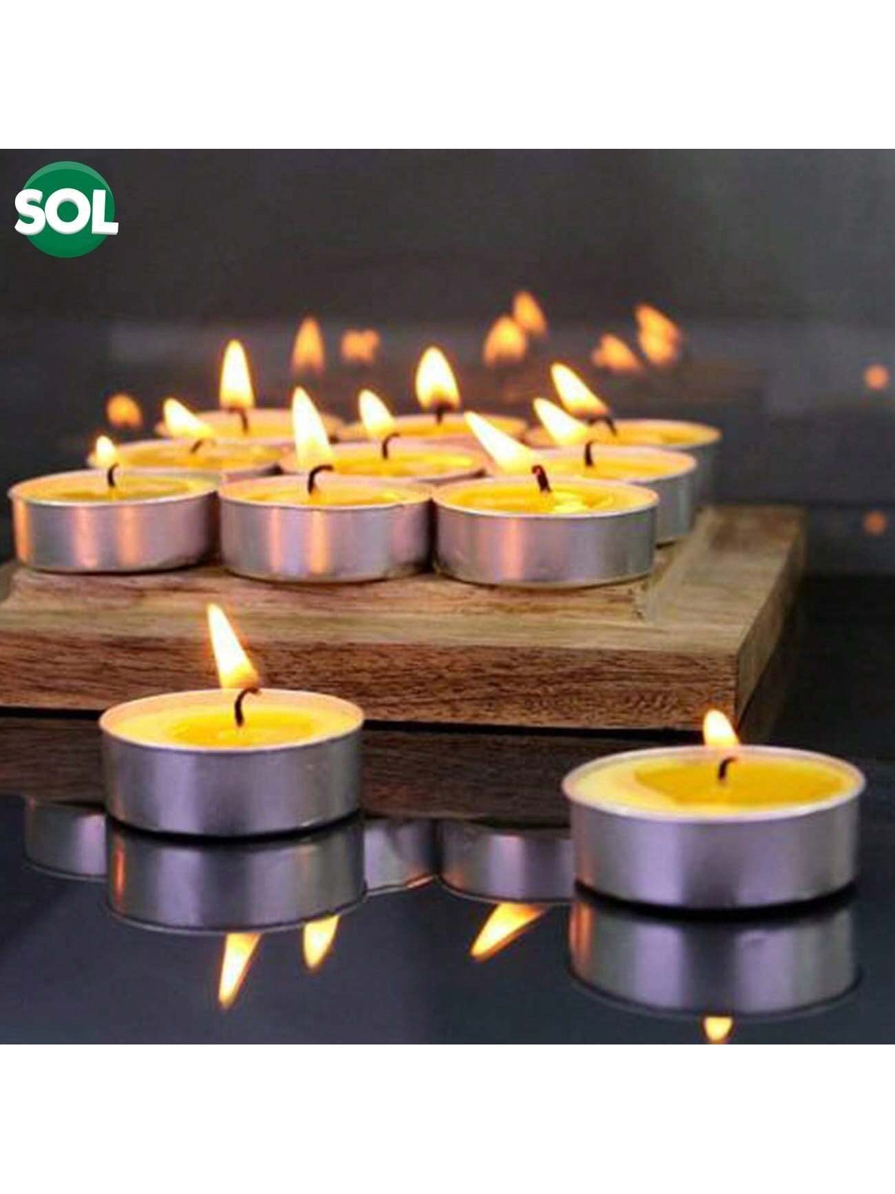 SOL 60pk Mixed Scented Tea Lights Candles - Fresh Berries, Lavender, Fresh Peach, Mountain Spring, Vanilla Scented Tea Lights, Long-Lasting For Home Decor, Aromatic, Cosy Evenings & Special Occasion