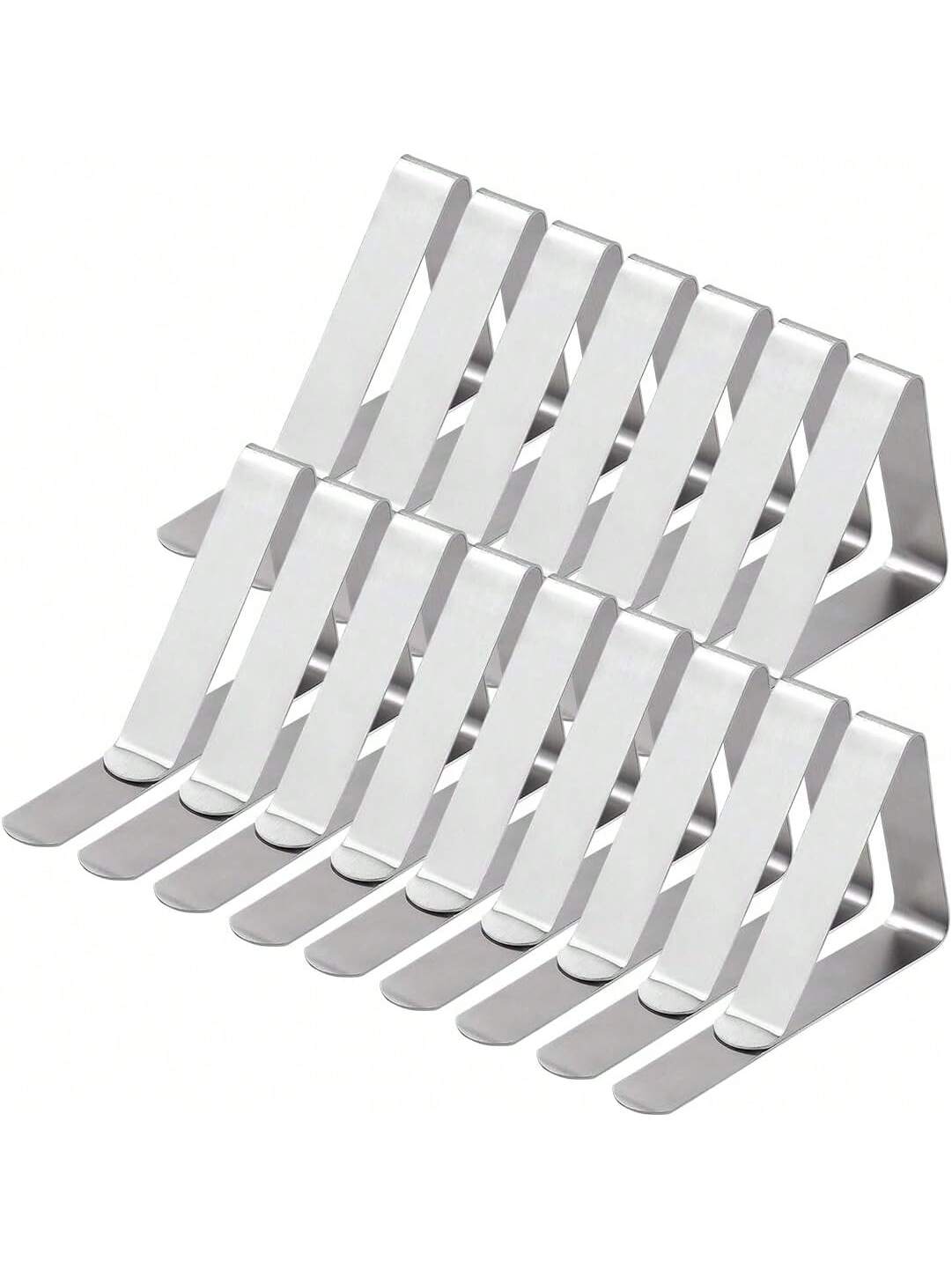 SOL 16pk Stainless Steel Tablecloth Clips - Metal Table Clips For Tablecloths, Party Tables, Indoor & Outdoor Use - Durable Tablecloth Holders