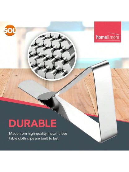 SOL 16pk Stainless Steel Tablecloth Clips - Metal Table Clips For Tablecloths, Party Tables, Indoor & Outdoor Use - Durable Tablecloth Holders
