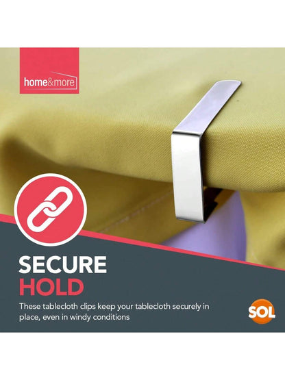 SOL 16pk Stainless Steel Tablecloth Clips - Metal Table Clips For Tablecloths, Party Tables, Indoor & Outdoor Use - Durable Tablecloth Holders