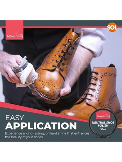 SOL 2pk Shoe Brush Set & 3 Neutral Shoe Polish – Leather Boot Polish Kit – Includes Soft & Stiff Brushes, 3 Wax Tins For Leather Shoe Care, Cleaning, Conditioning, Shine & Scuff Protection