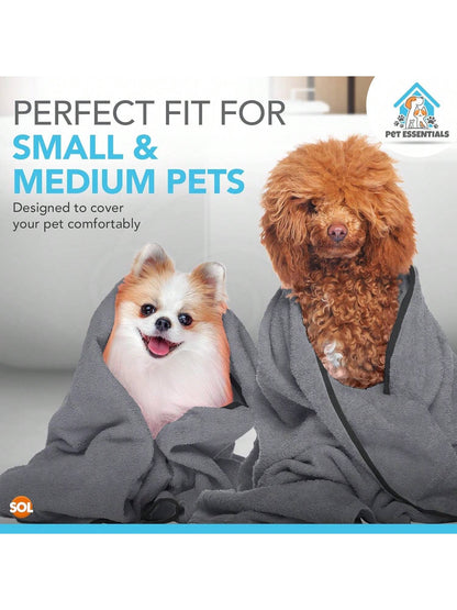 SOL Microfibre Towel For Dog, 100cmx50cm Dog Towel For Drying Dogs, Quick Dry Absorbent Pet Towels, Soft, Lightweight Pet Fabric For Drying Dogs, Puppies & Cats, Ideal For Indoor, Outdoor & Travel Use