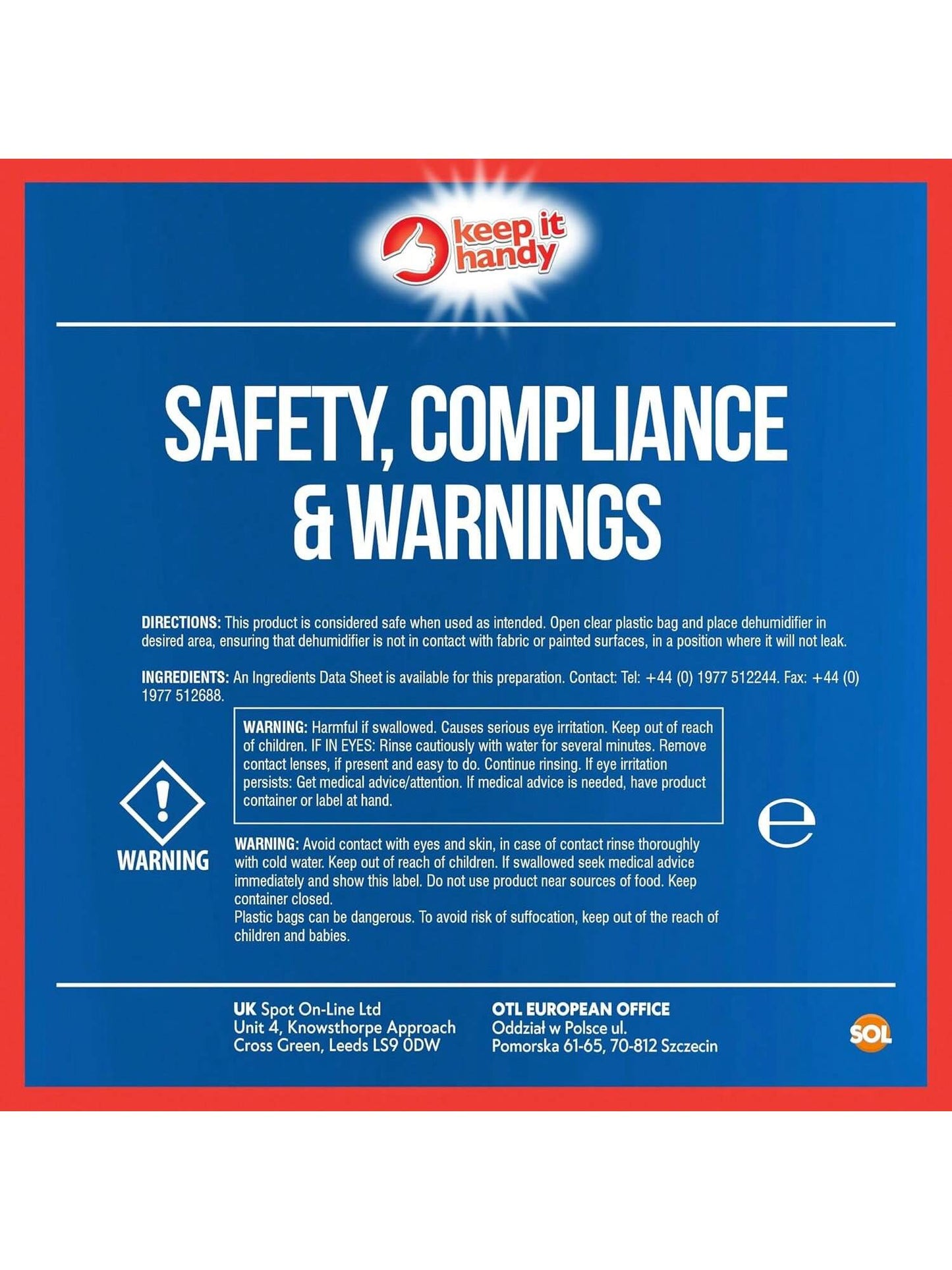 SOL 12pk Dehumidifier Bags - Interior Dehumidifiers Disposable For Home, Wardrobe & Car - Moisture Absorbers With Damp Control & Odor Removal - Compact & Portable - Fits In Small Area