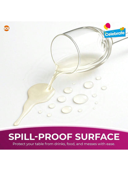 SOL 3pk White Round Table Cloth Disposable 140cm Plastic Circular Party Cover - Durable Spill Protection - For Christening, Weddings, Anniversaries, Buffets, Catering, Restaurants & Outdoor Events