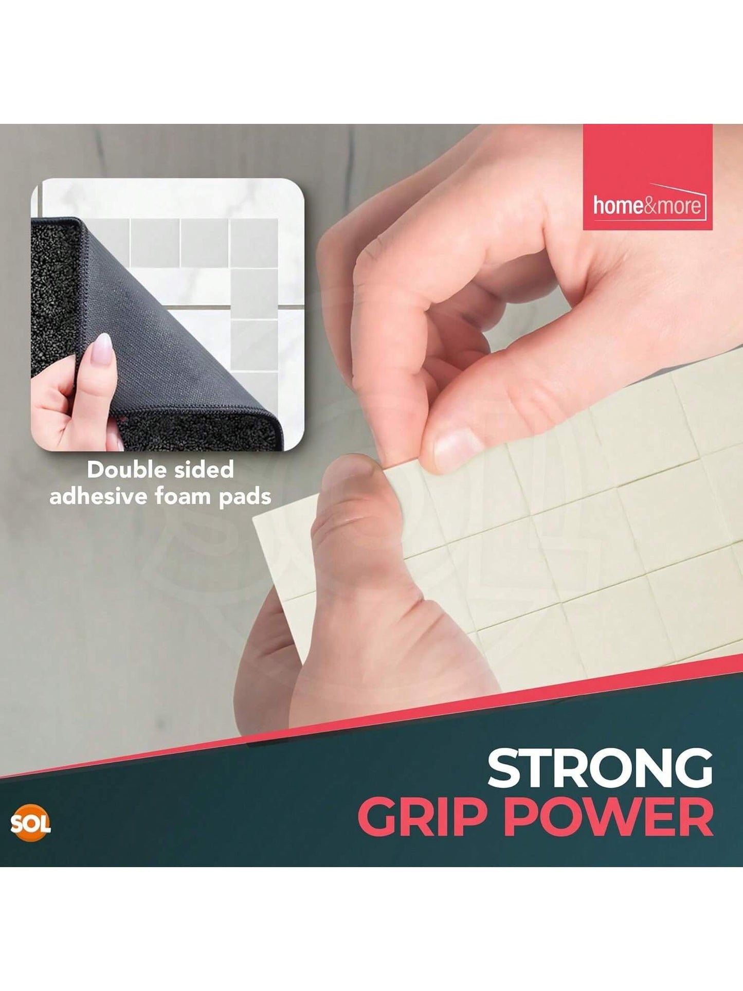 SOL 160pcs Interior Sticky Pads - 20mm Double-Sided Sticky Foam Pads For Wall Mounting, Card Making & Crafts - Heavy-Duty Square Adhesive Sticky Fixers