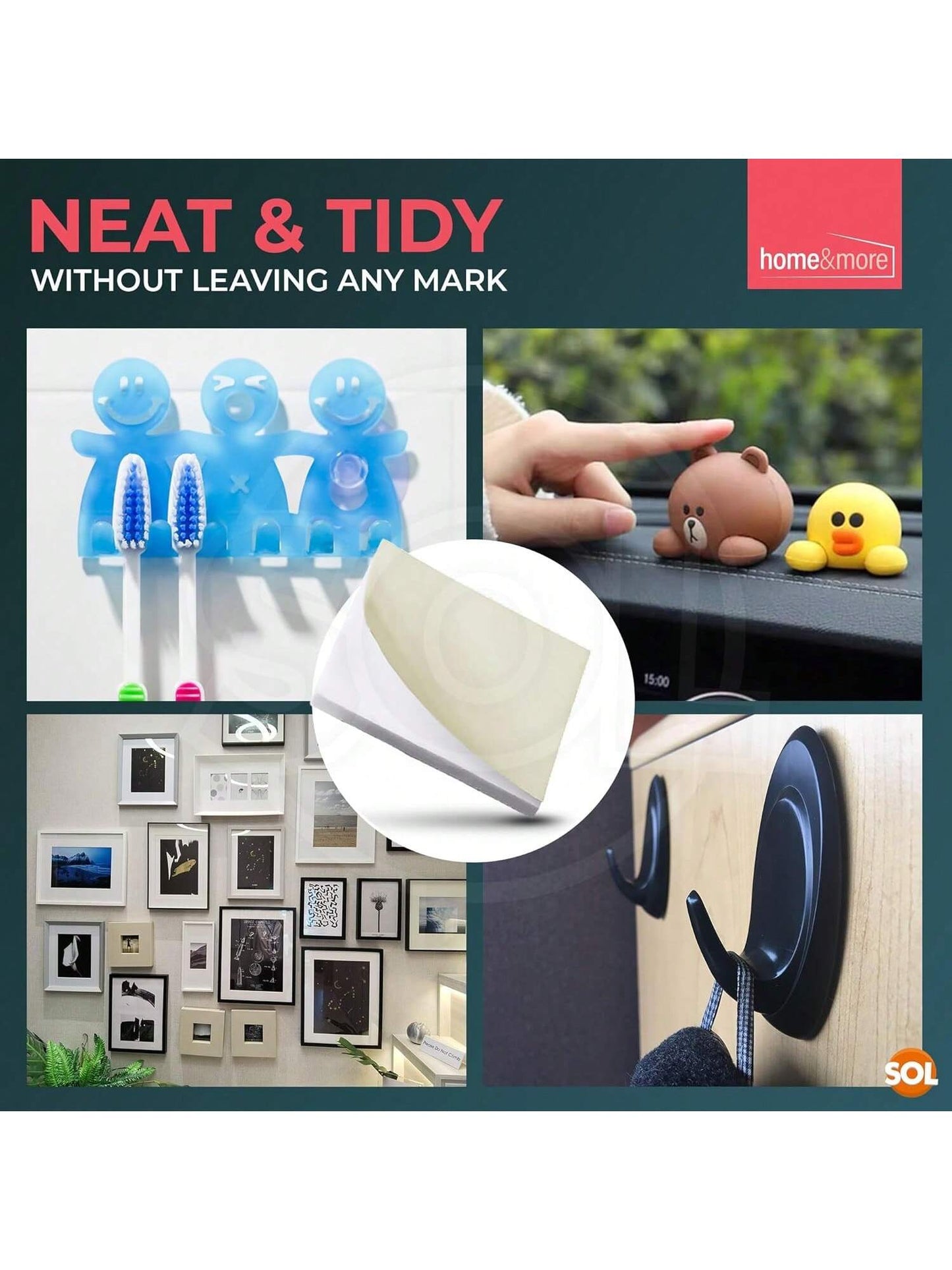 SOL 160pcs Interior Sticky Pads - 20mm Double-Sided Sticky Foam Pads For Wall Mounting, Card Making & Crafts - Heavy-Duty Square Adhesive Sticky Fixers