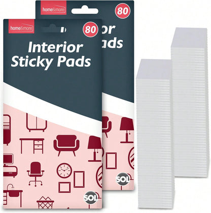 SOL 160pcs Interior Sticky Pads - 20mm Double-Sided Sticky Foam Pads For Wall Mounting, Card Making & Crafts - Heavy-Duty Square Adhesive Sticky Fixers
