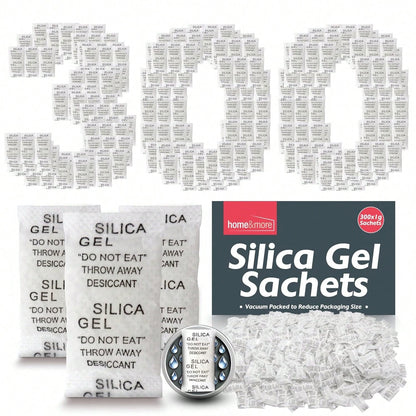 SOL 300pk Silica Gel Sachets For Clothes Container, Moisture Absorber Desiccant Sachets For Food Storage Contacts, Electronics & Bag, Compact, Lightweight & Durable Humidity Absorber Drying Agent Pack