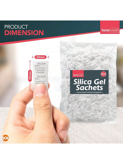 SOL 300pk Silica Gel Sachets For Clothes Container, Moisture Absorber Desiccant Sachets For Food Storage Contacts, Electronics & Bag, Compact, Lightweight & Durable Humidity Absorber Drying Agent Pack