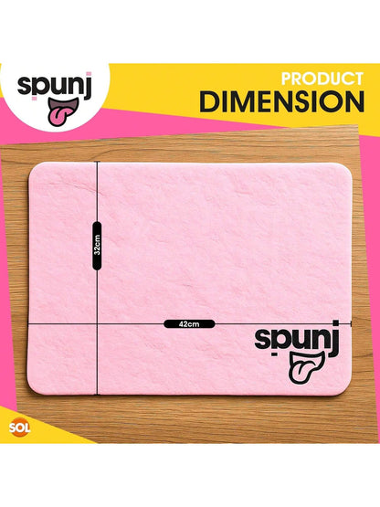 Spunj 2pk Ultra Thirsty Sponge Cloth Pink, 32x42cm Super Absorbent Cloth For Home, Holds 7x Its Weight In Water, Reusable And Durable, Ideal For Kitchen, Bathroom, And Household Cleaning