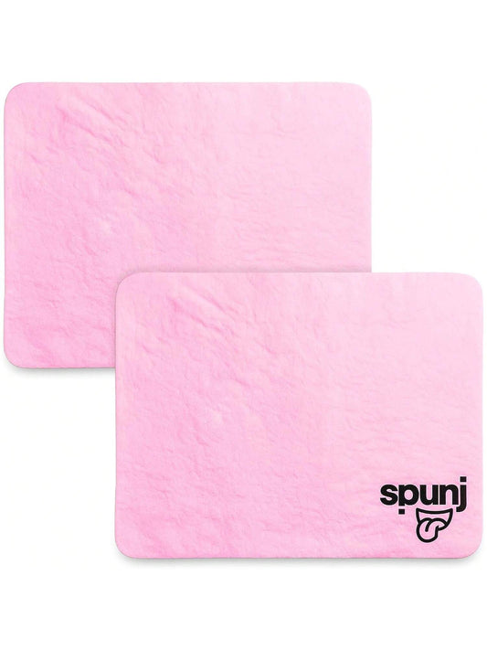 Spunj 2pk Ultra Thirsty Sponge Cloth Pink, 32x42cm Super Absorbent Cloth For Home, Holds 7x Its Weight In Water, Reusable And Durable, Ideal For Kitchen, Bathroom, And Household Cleaning