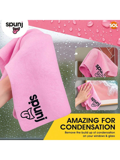 Spunj 2pk Ultra Thirsty Sponge Cloth Pink, 32x42cm Super Absorbent Cloth For Home, Holds 7x Its Weight In Water, Reusable And Durable, Ideal For Kitchen, Bathroom, And Household Cleaning