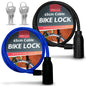 2 Bike Lock Cable with Keys 650mm Heavy Duty Strong Steel Bicycle Security Chain