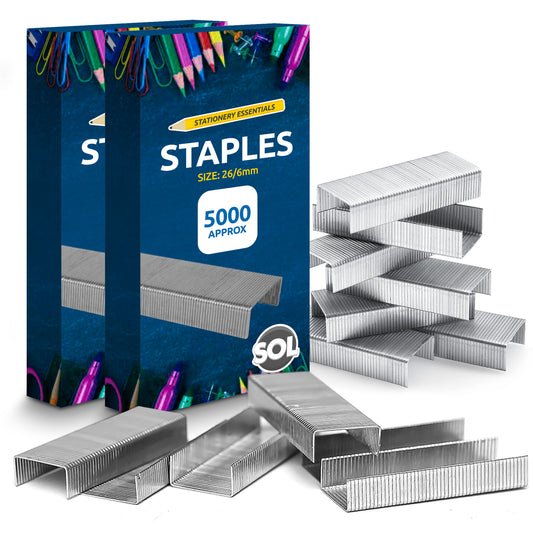 4-24 x 5000 Office Staples 26/6 Standard Fit 26/6mm Staples for Desktop Staplers