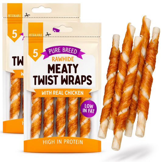Dog Chews Rawhide Chicken Snack| Healthy Treats | 10 Pack