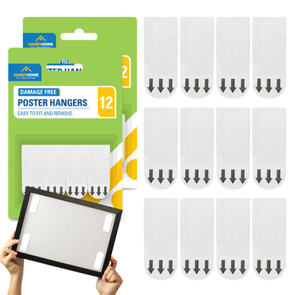 12-48pk Damage Free Hanging Strips | Self Adhesive Stick On Wall Picture Frames