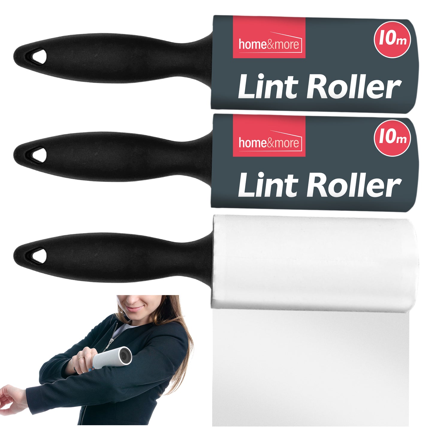 3pk x 10m Lint Roller Refills Rolls Pet Hair Clothes Fluff Dust Remover Sticky