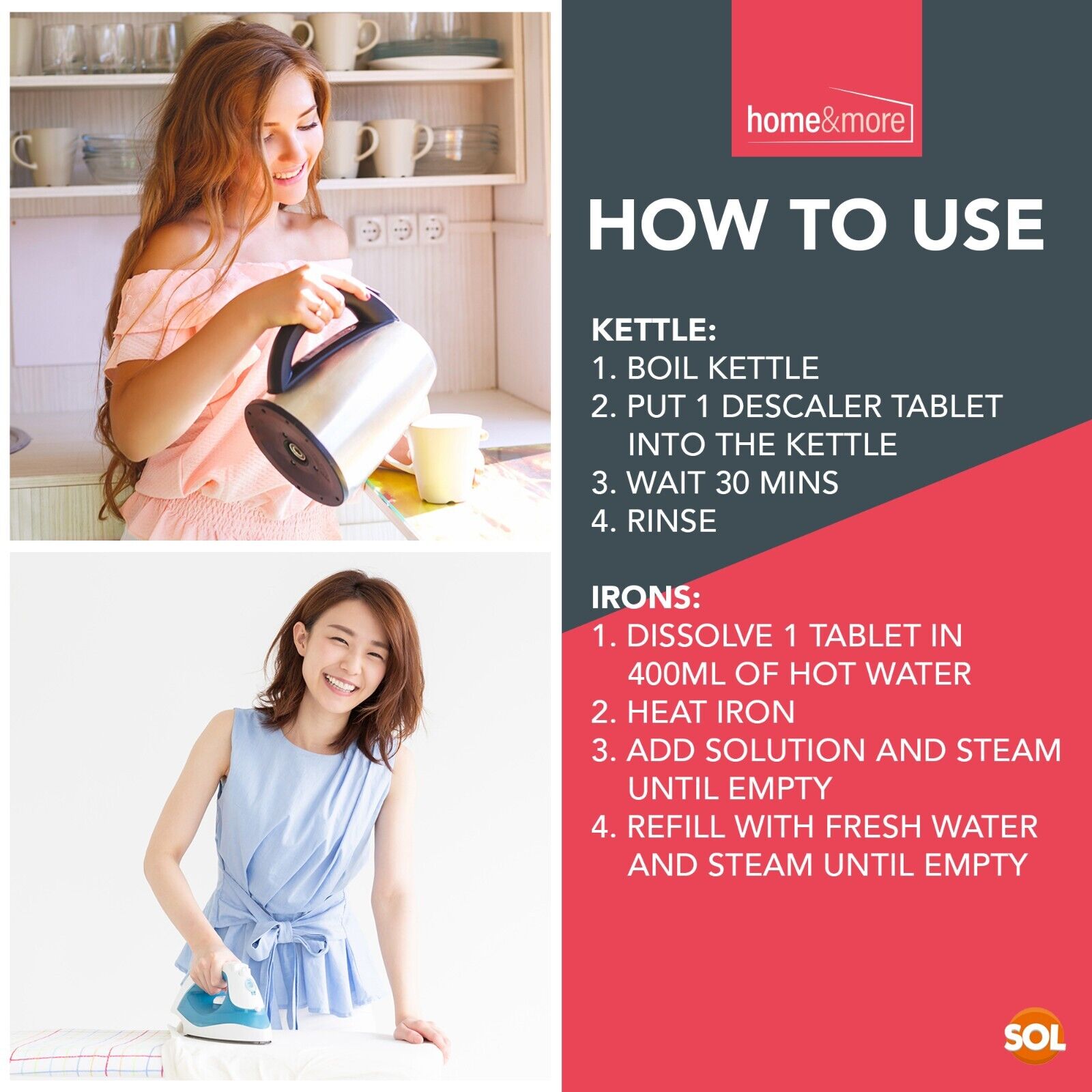 16-96 All Purpose Descaler Tablets Limescale Cleaning Coffee Machine Kettle Iron