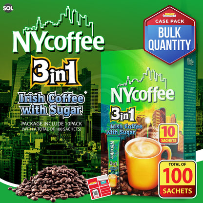 Instant Coffee Sachets 3 in 1 Irish | Bulk Pack 100
