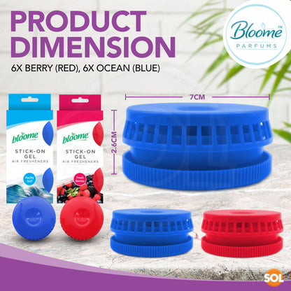 SOL 12pk Stick-On Air Fresheners - Odour Eliminator for Bins, Kitchens & Rooms, Wheelie Bin Freshener Deodoriser, Long-Lasting Bin Odour Remover for Indoor & Outdoor Use
