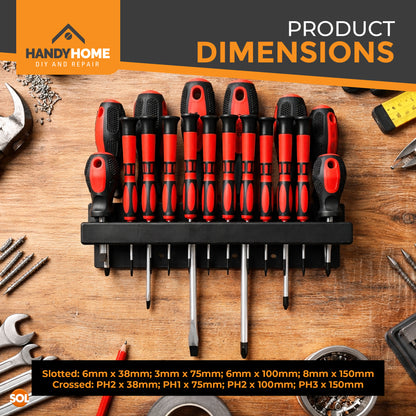 SOL 18pcs Screwdriver Set Includes Flathead and Phillips Screwdrivers for DIY Electronics Home Repairs Mobile Phone Laptop Glasses Repair Compact Hand Tool Kit