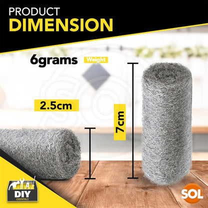 Steel Wool Pads Fine Grade | Versatile Metal Scourers | 24 Pack