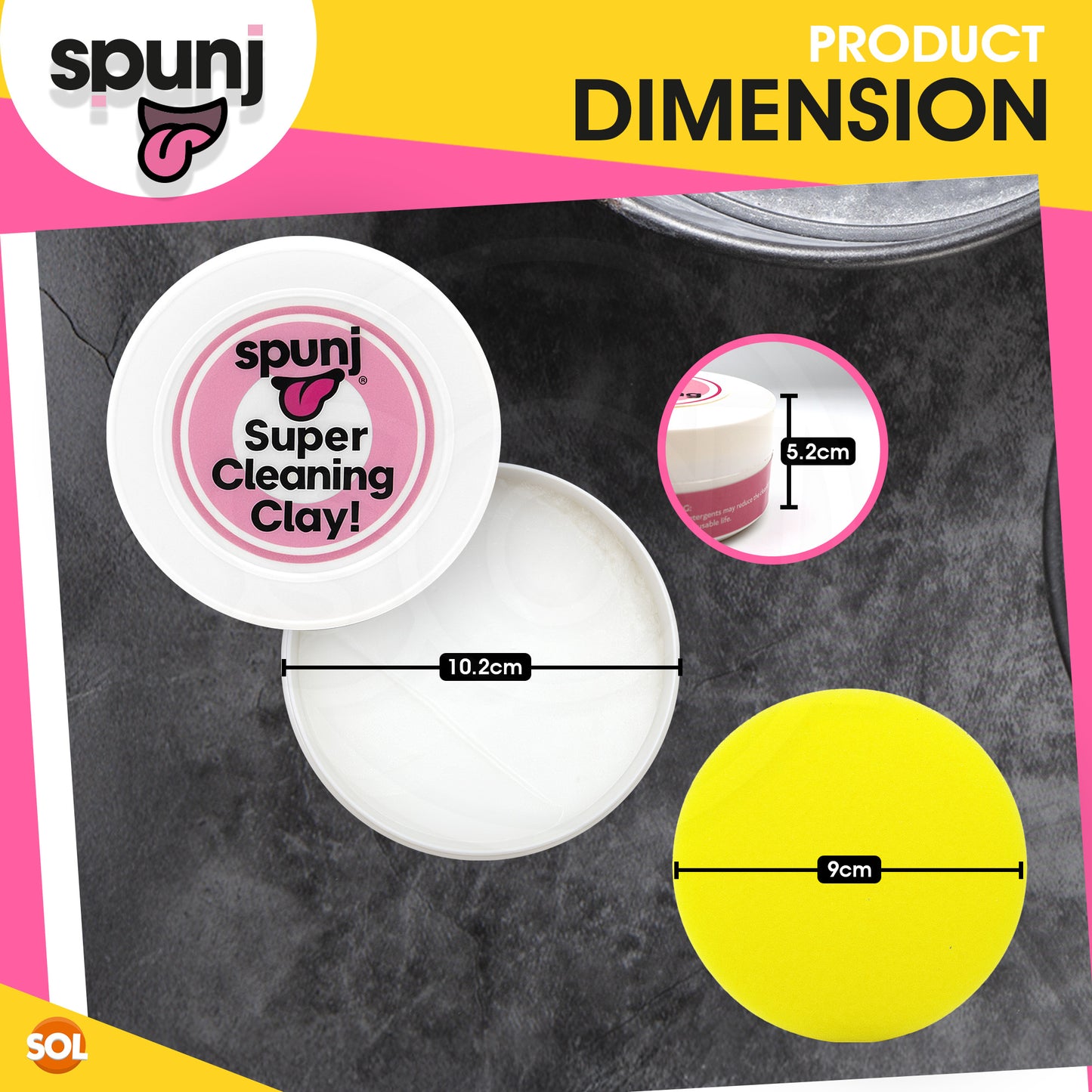 Spunj Natural Cleaning Clay Paste | All Purpose Stain Remover | 2 Pack