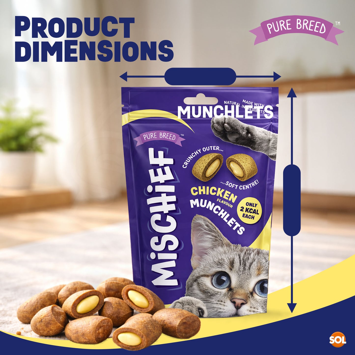 6-12pk Cat Pillow Chews Chicken Crunchy Cat Treats 125g Training Bulk Snack