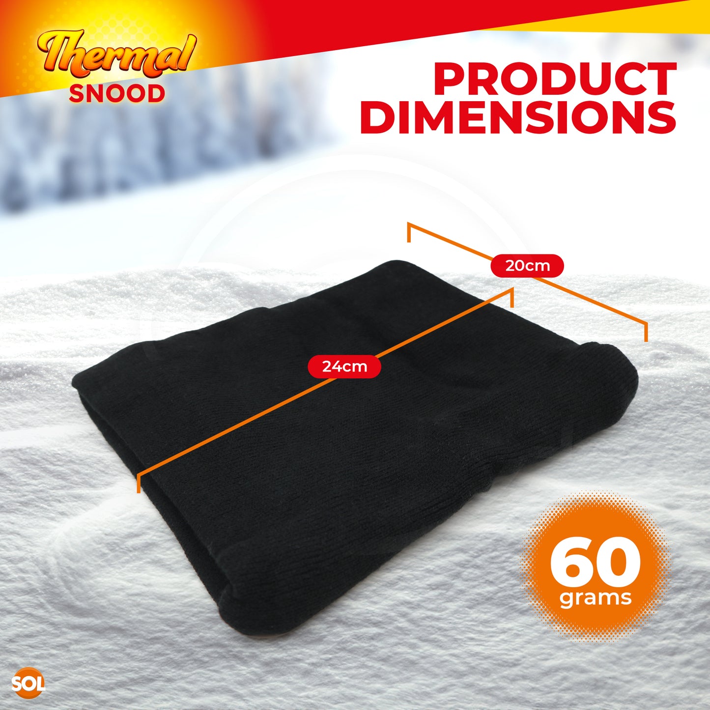 SOL 3pk Thermal Snoods for Men and Women - Thick Neck Warmer Fleece Snoods, Neck Gaiter for Winter - Warm and Comfortable Snoods for Walking, Skiing, and Outdoor Activities