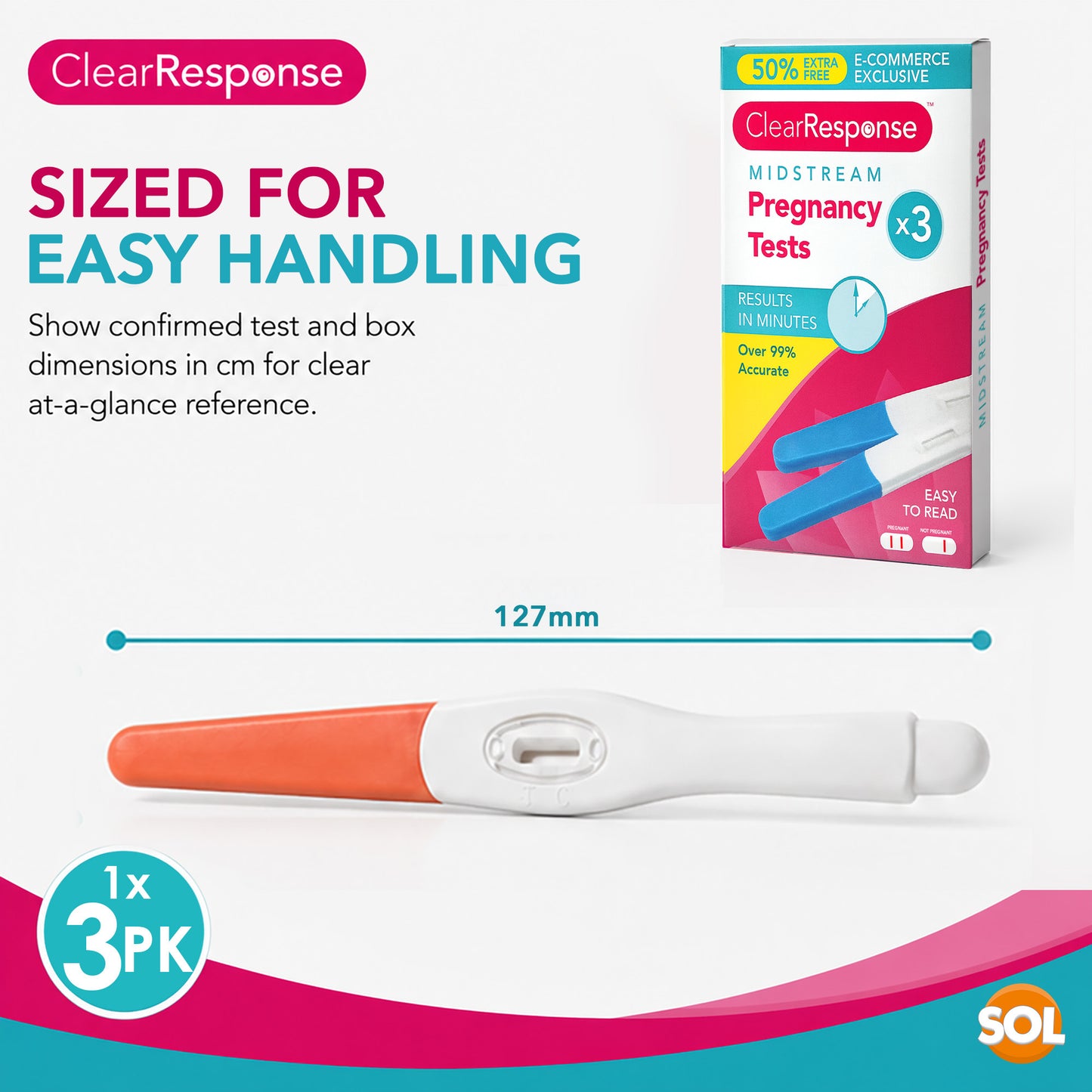 Midstream Pregnancy Test Sticks HCG Early Detection Kit | 3 Pack