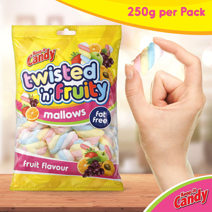 1-6pk Fruit Flavour Twisted Marshmallows Mini Mallows Bulk Party Sweets Candy