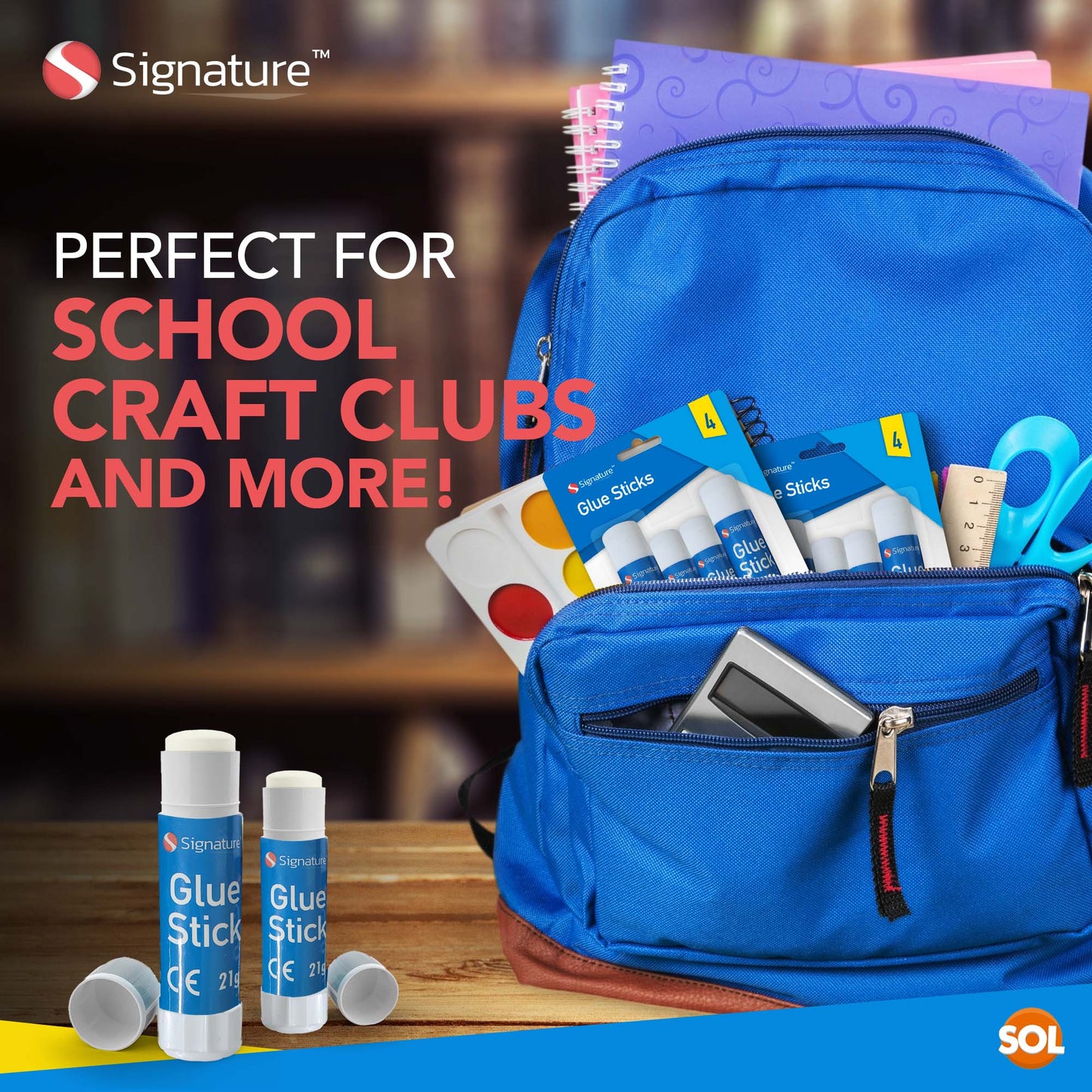 SOL 48pk Glue Sticks Multipack - Large & Mini Sizes for School & Crafts, Non-Toxic Kids Glue, Quick-Dry Adhesive for Paper, Card & Projects, Strong Bond for Detailed & Big Crafting Tasks, Easy to Use