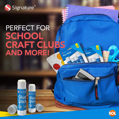 SOL 48pk Glue Sticks Multipack - Large & Mini Sizes for School & Crafts, Non-Toxic Kids Glue, Quick-Dry Adhesive for Paper, Card & Projects, Strong Bond for Detailed & Big Crafting Tasks, Easy to Use