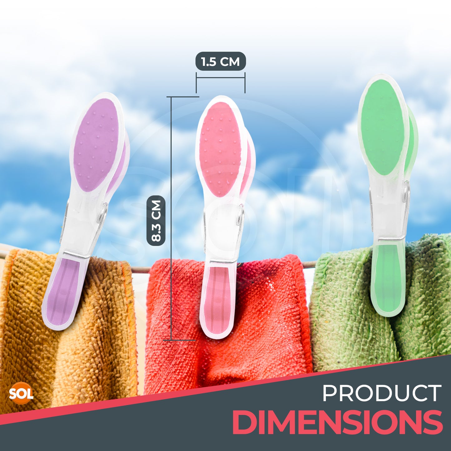 360 Pack Soft Grip Clothes Pegs | 12 x 30pk Plastic Washing Line Pegs | Strong Laundry Pegs with Non-Marking Grip | Heavy Duty Clothes Line Pegs in Red, Lavender & Green | Durable Rust-Resistant Outdoor Pegs