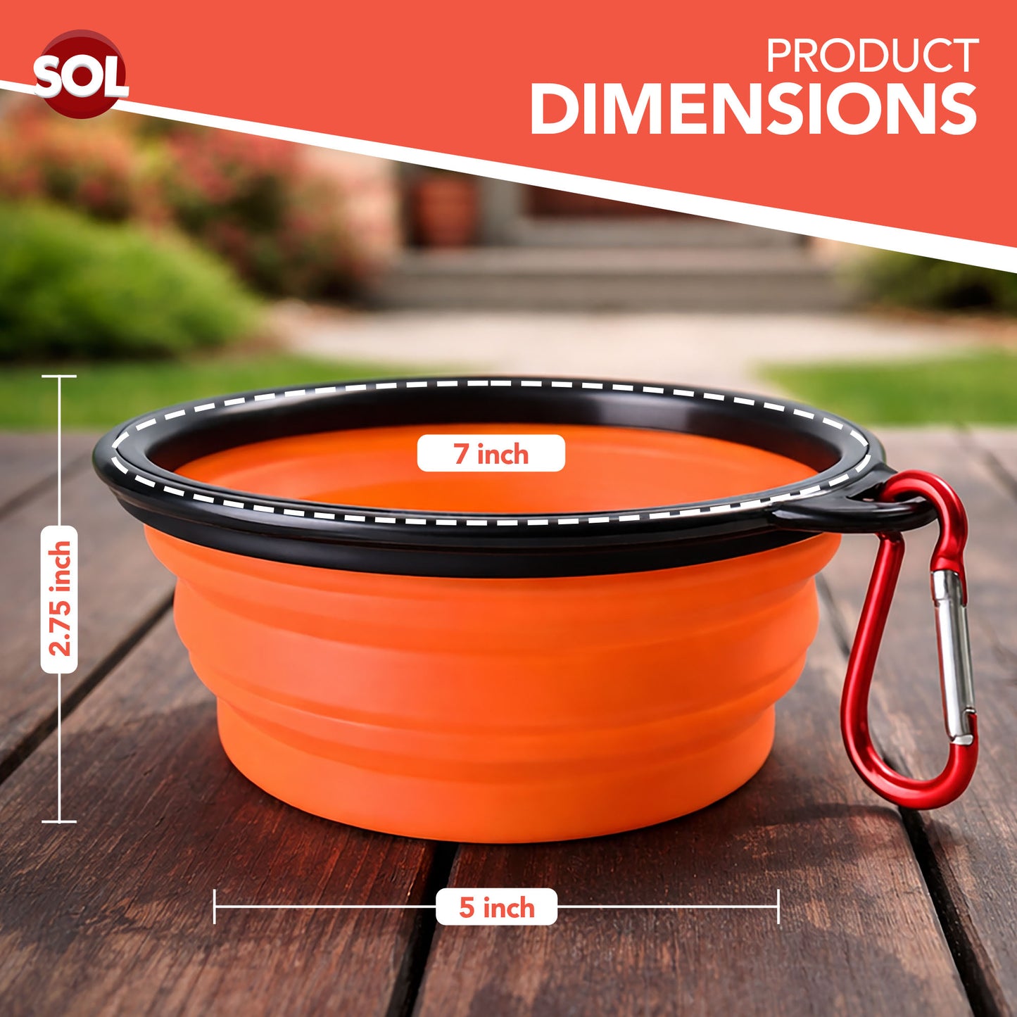 Collapsible Dog Bowls Silicone Travel Pet Dish – 2 Pack