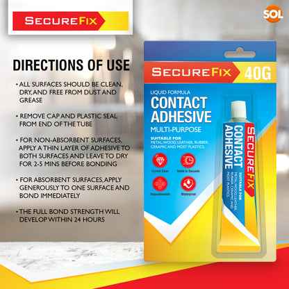 1pk Contact Adhesive Glue Tube 40ml – Waterproof Strong Multi Use