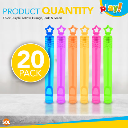 Kids Party Bag Bubbles Mini Wands 8cm | Bubble Tubes | 20 Pack