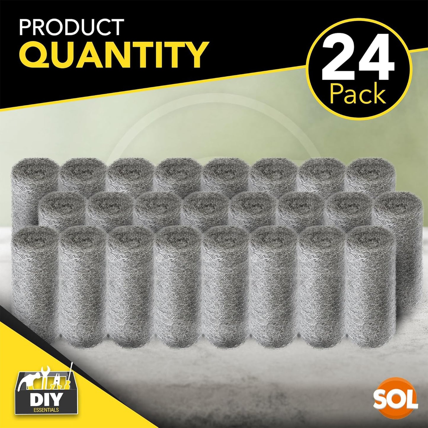 Steel Wool Pads Fine Grade | Versatile Metal Scourers | 24 Pack